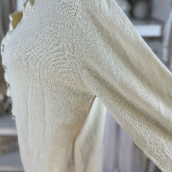 Ecowish Women’s sz. Medium cream popover sweater embellished buttons,  #4308 - Picture 6 of 8